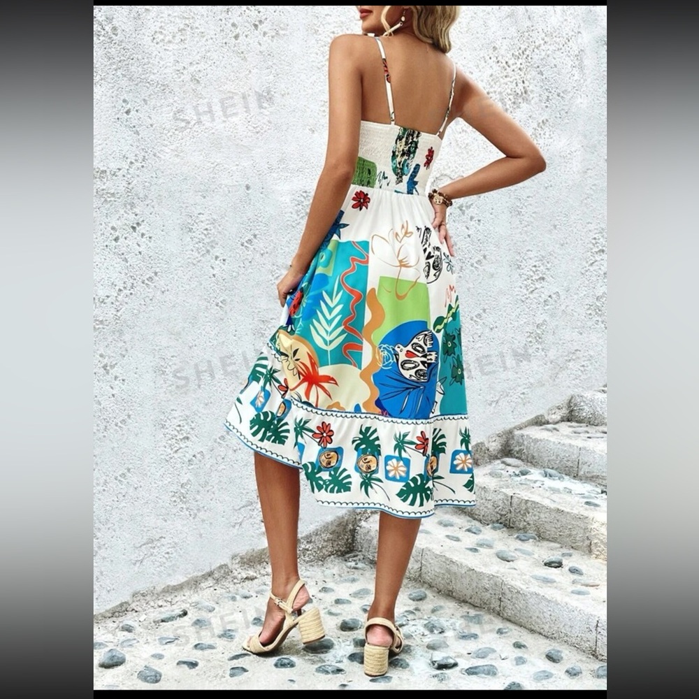 Printed Hawaiian Summer Dress